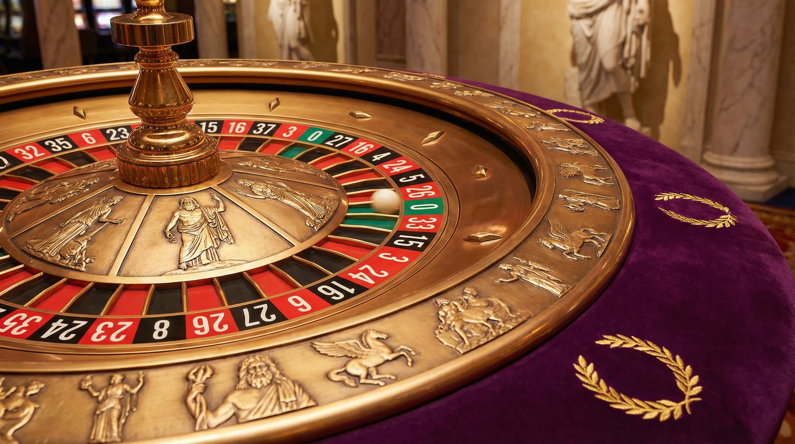 detalhe roda roleta europeia números